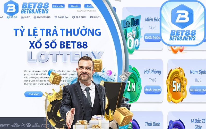 Tỷ lệ trả thưởng lớn tại dịch vụ cá cược xổ số bet88